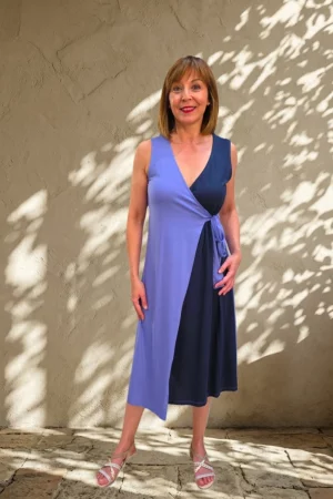 Vestido Bicolor Azul WNT
