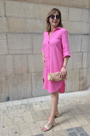 Vestido Lino fucsia Trovels